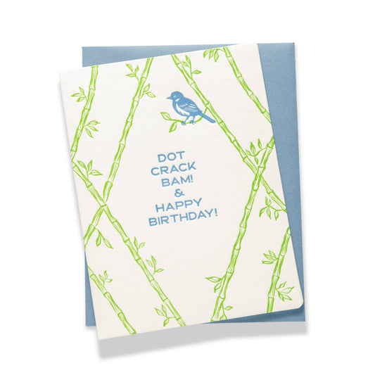 Dot Crack Bam | Letterpress Greeting Card | Birthday