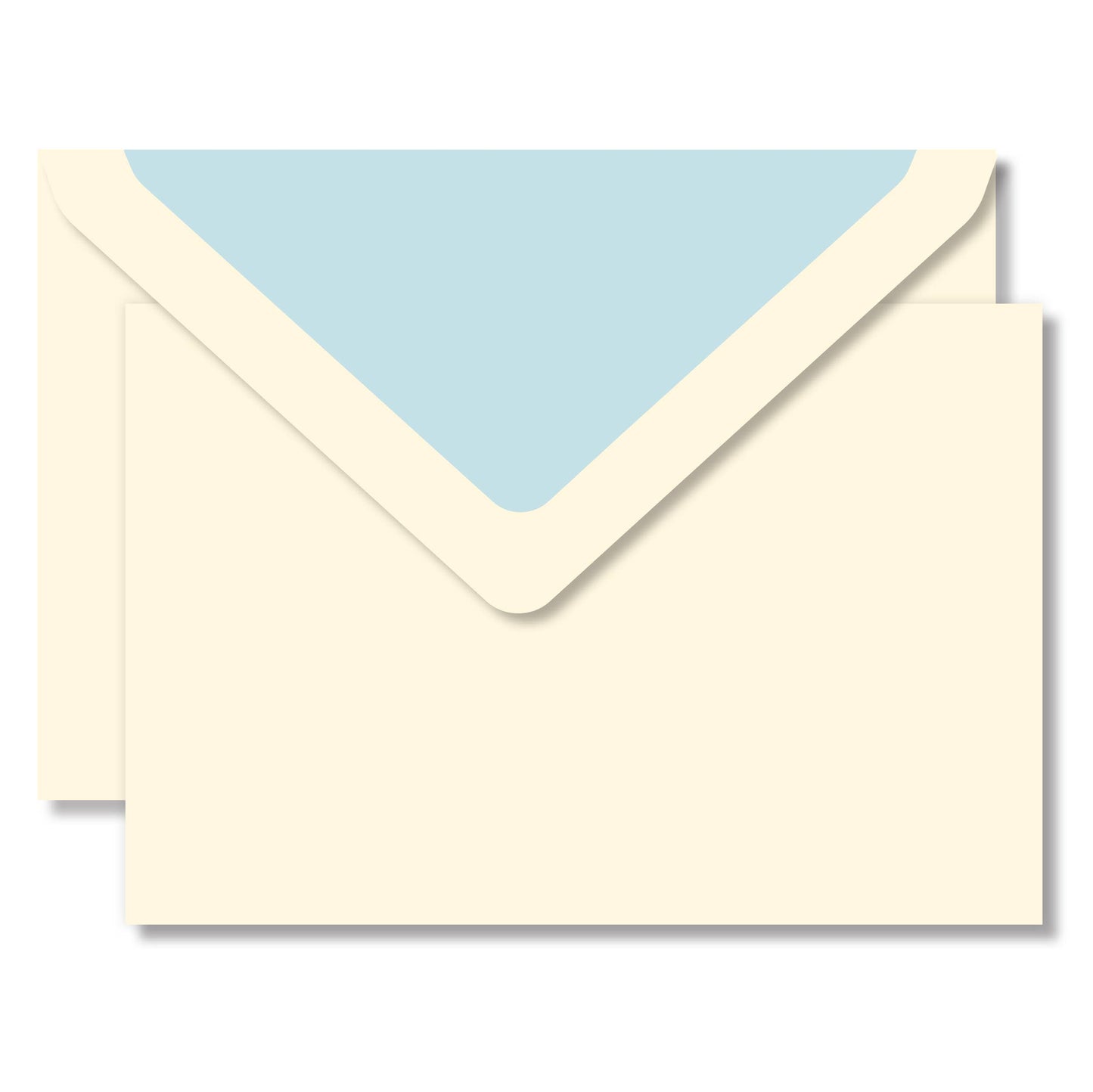 Laid Note Card Box Cream Laid/ Lining Navy Blue