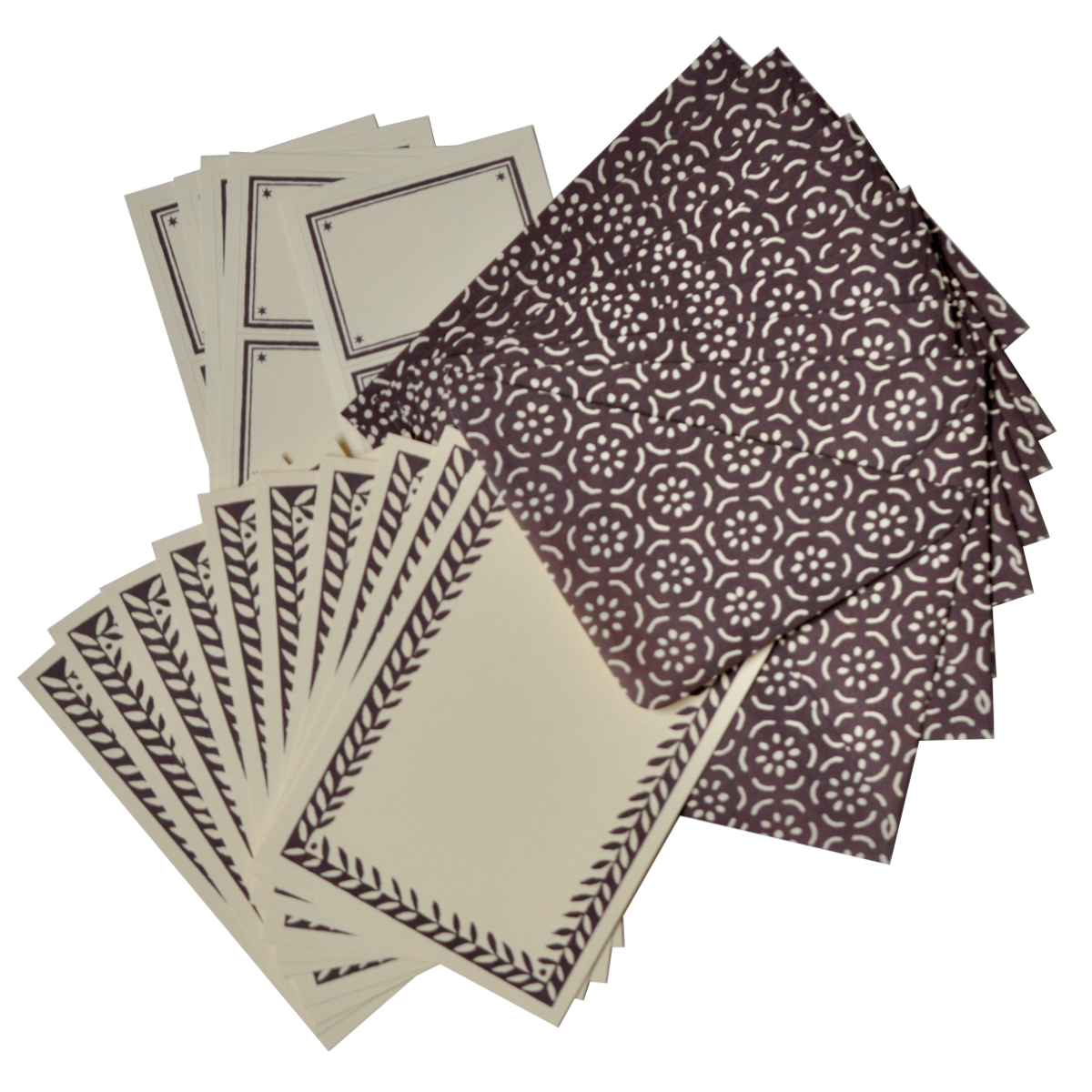 Small Pear Halves Elderberry Set of Notecards and Envelopes