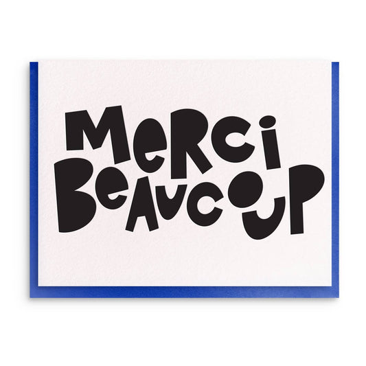 Dahlia Press - Merci Beaucoup, Letterpress Thank You Greeting Card