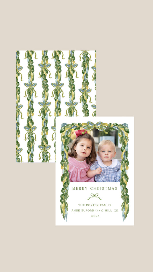 Watercolor Bow Garland Frame
