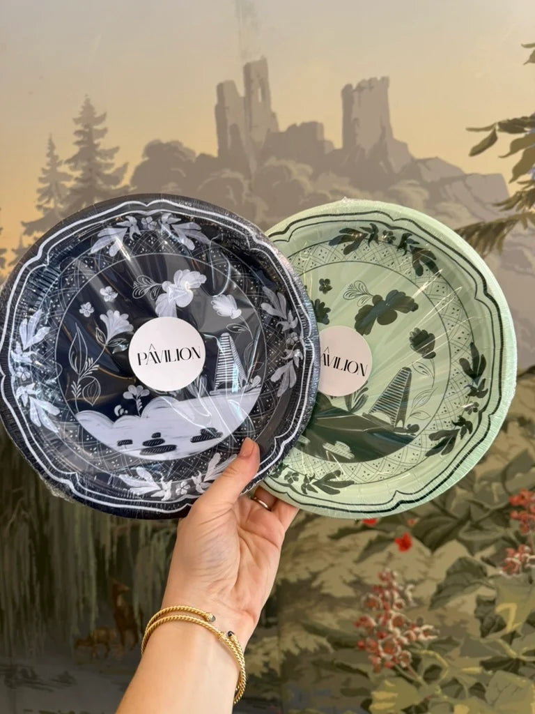 Sage and Forest Beachside Pavilion Dinner Paper Plate - 8 pack