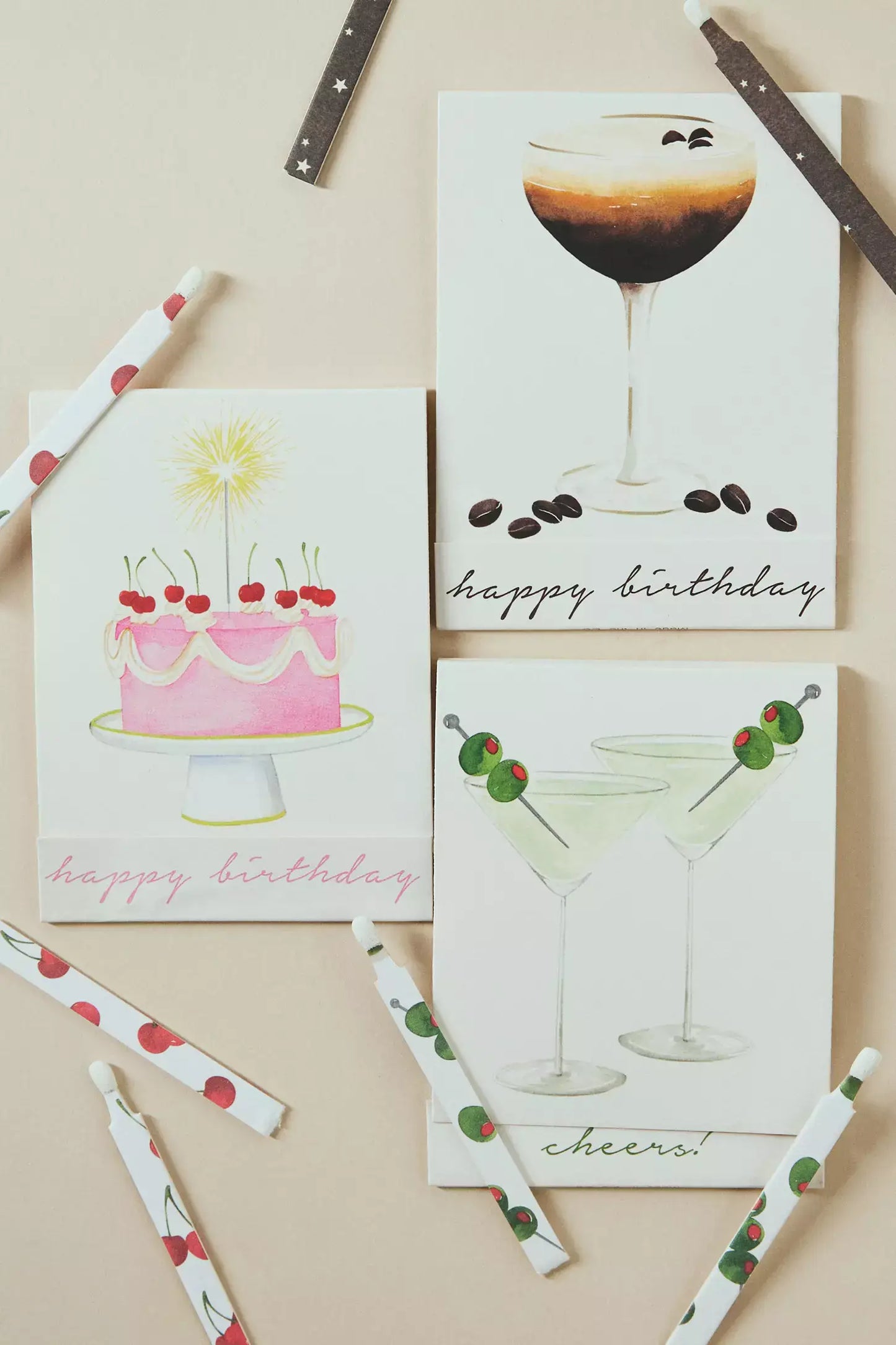Cheers Martini Match Card® | Candle Matches