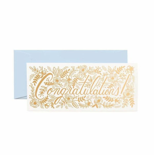 Champagne Floral Congrats Money Holder Card
