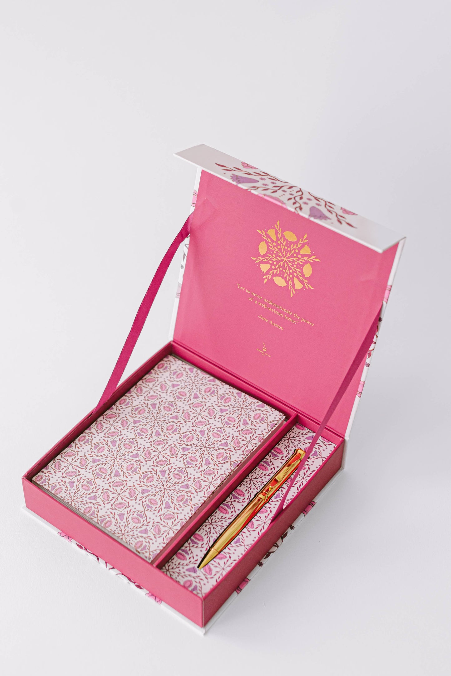 Good Juju Ink - Folk Pattern Luxury Stationery Set - Pink/Purple