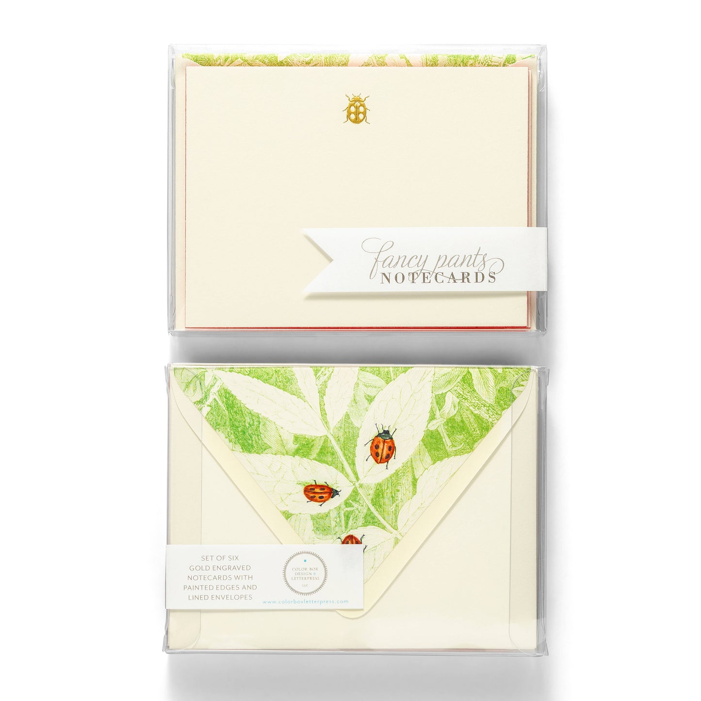 Ladybug | Fancy Pants Engraved Flat Notecards