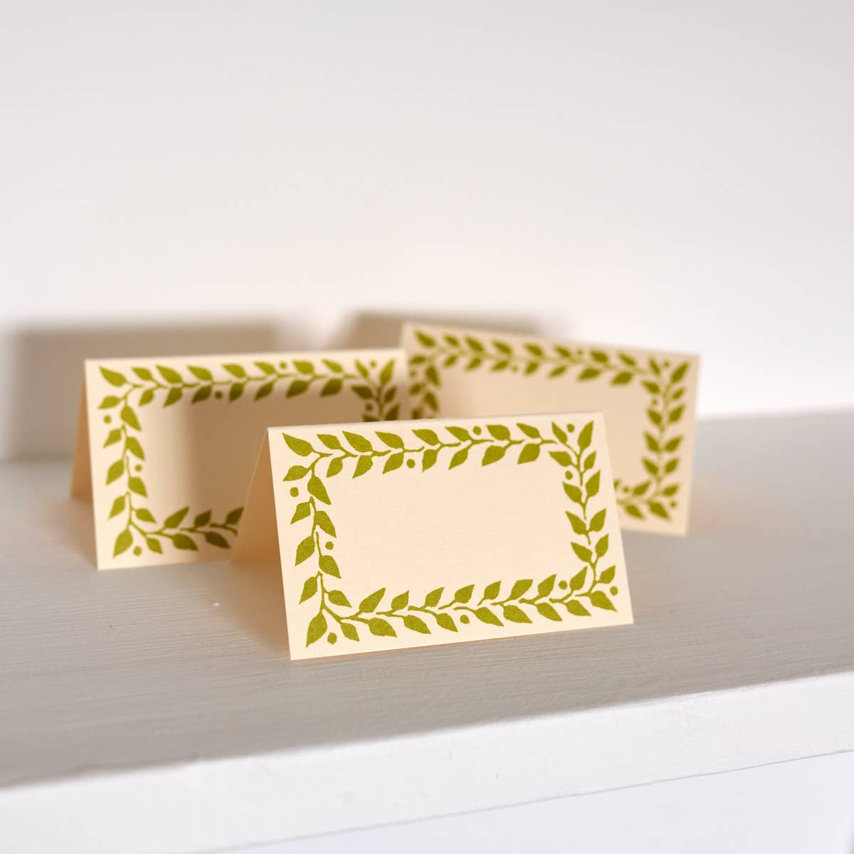 Green Place Cards Pack of Twelve Bawden