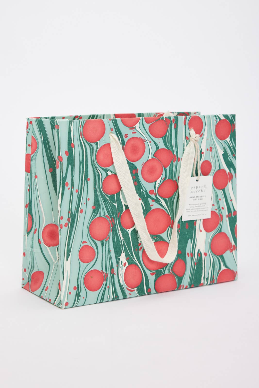 Christmas Splendor Med Hand Marbled Gift Bag