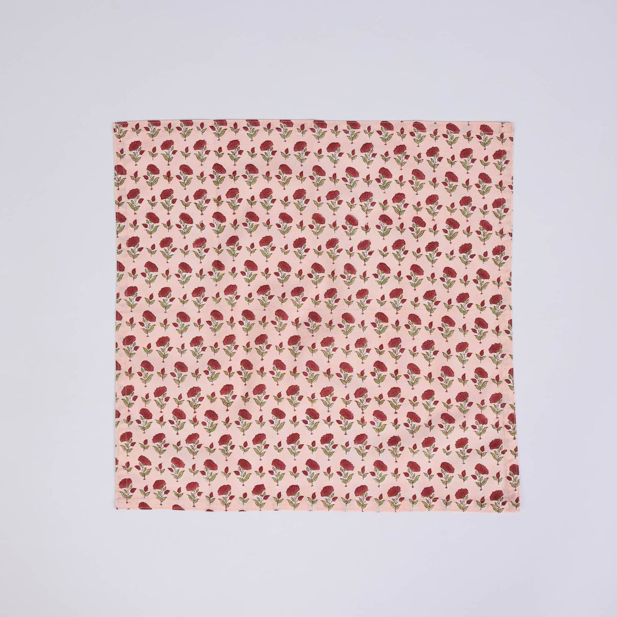 Block Printed Napkins Set of 4 - Ditsy Floral Scarlet