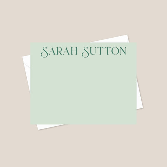 Green Tone on Tone Stationery