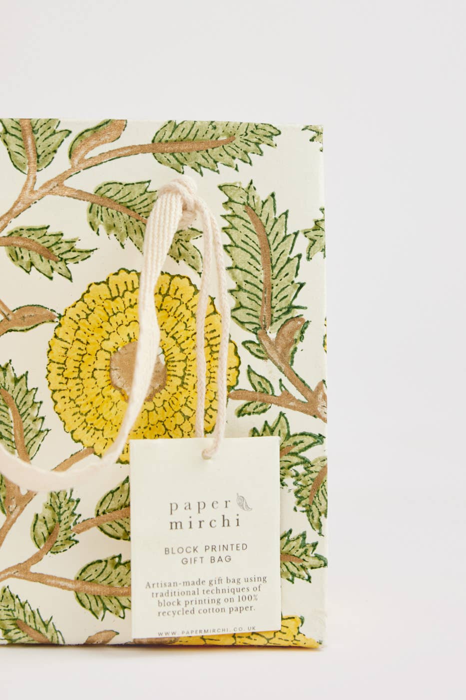 Sunshine Small Hand Block Printed Gift Bag