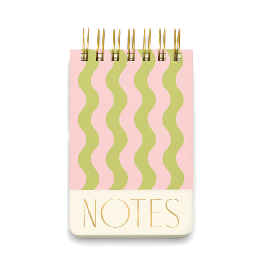 DesignWorks Ink - Twin Wire Notepad, 4" X 6" - Wavy Stripes