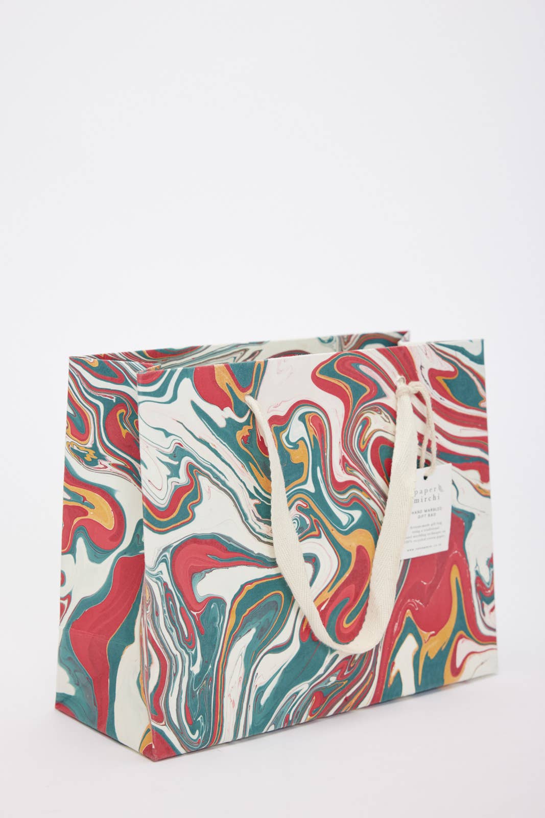 Christmas Splendor Med Hand Marbled Gift Bag