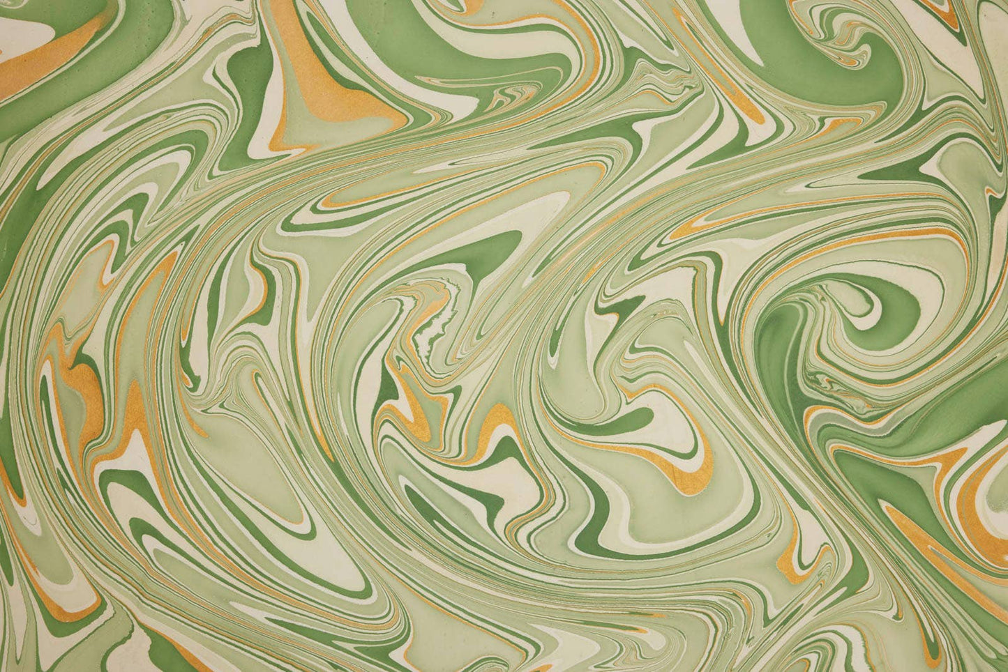 Waves Matcha Hand Marbled Wrapping Paper Sheet
