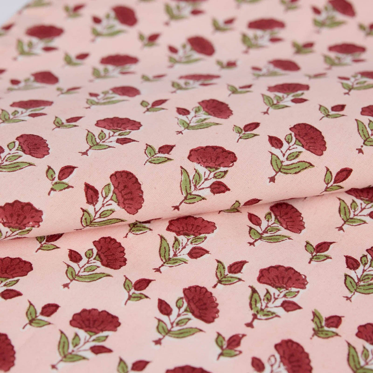 Block Printed Napkins Set of 4 - Ditsy Floral Scarlet