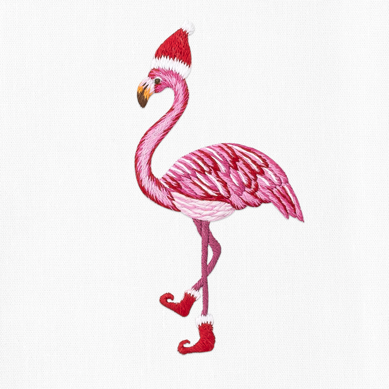 Henry Handwork - Santa Hat Flamingo Hand Towel