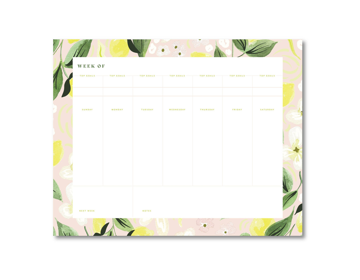 Citron Weekly Planner Desk Notepad