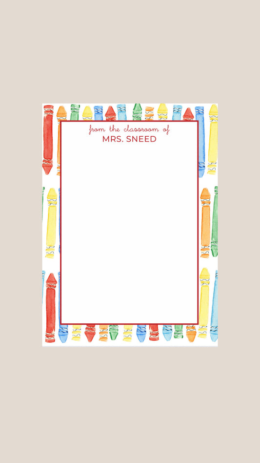 crayon teacher notepad