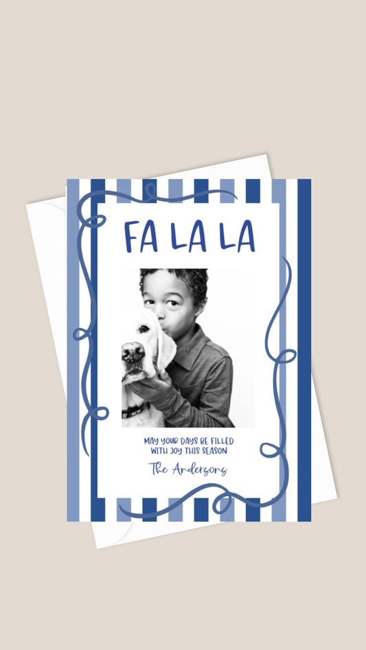 fa la la holiday card custom 