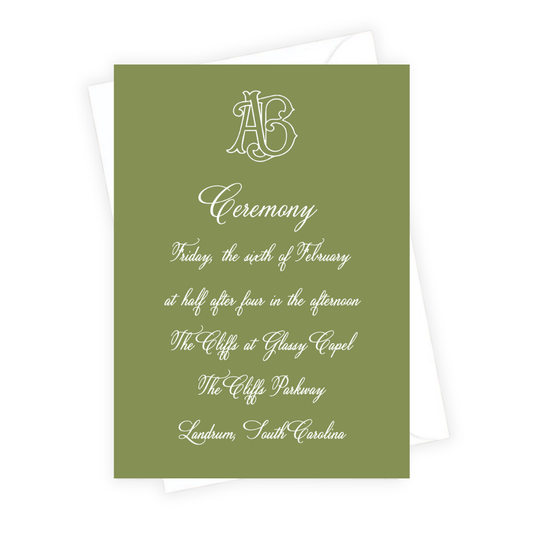 Green Ceremony Invitation
