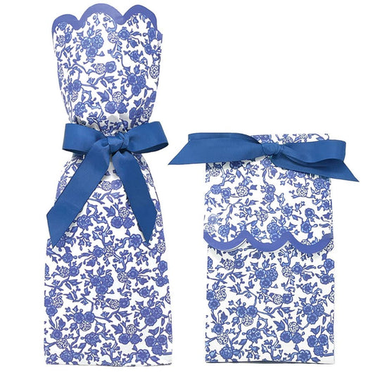 Blue Chinoiserie Wine + Gift Bag Kit