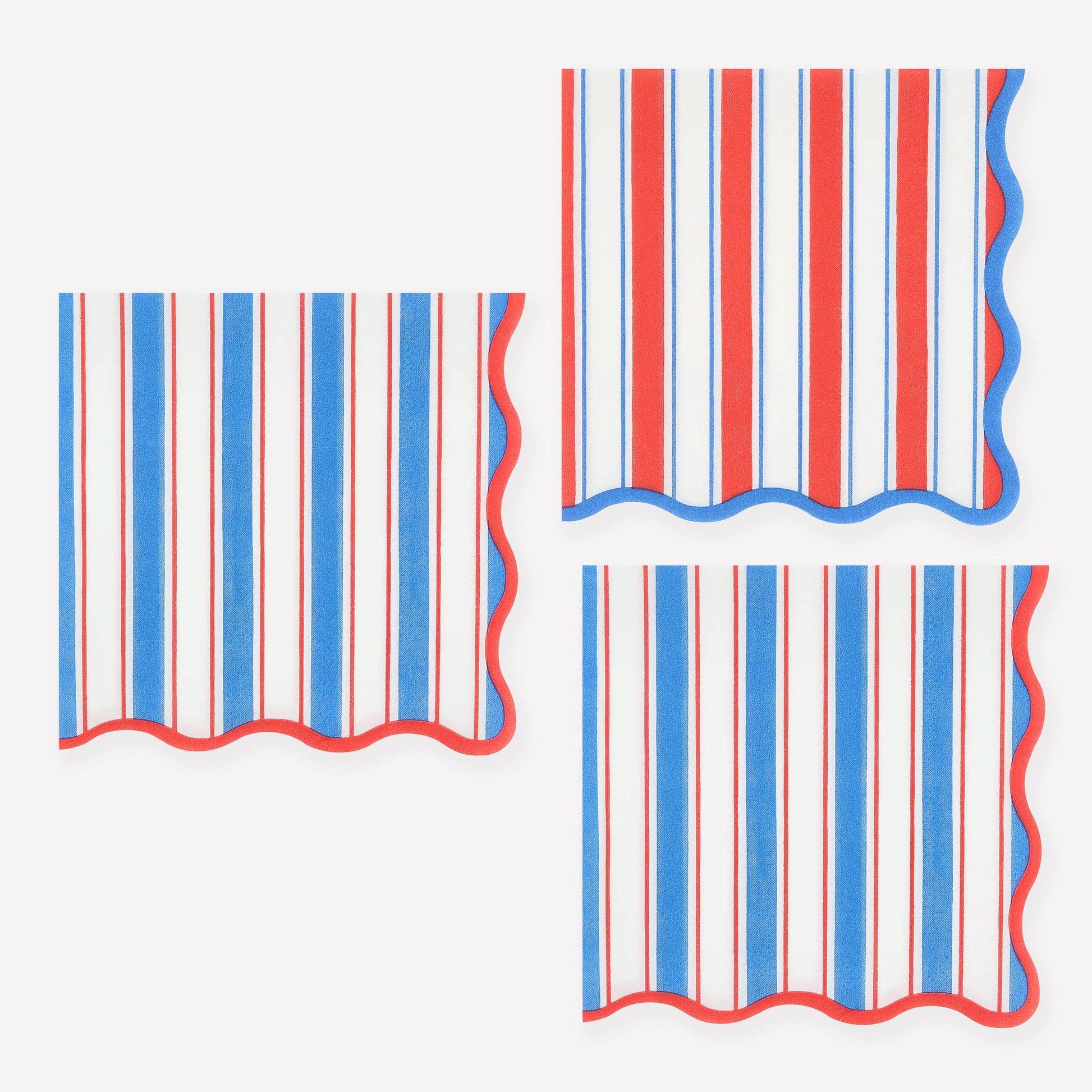 Red, white, and blue striped pattern on a white background
