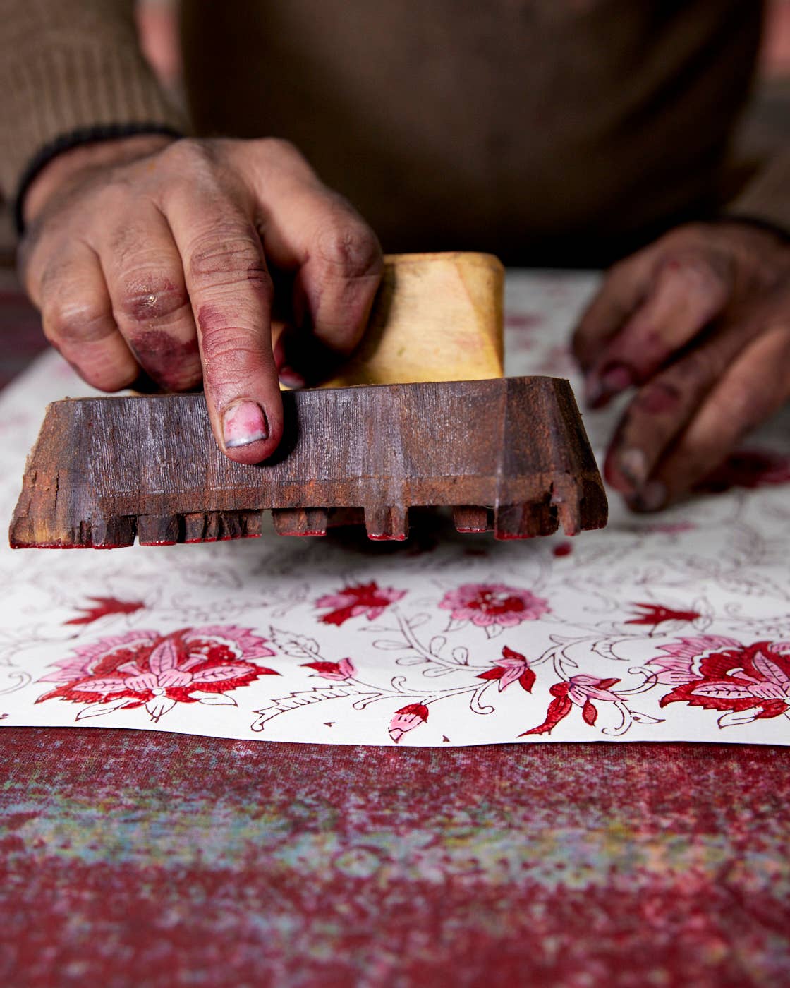 Scarlet Small Hand Block Printed Gift Bags