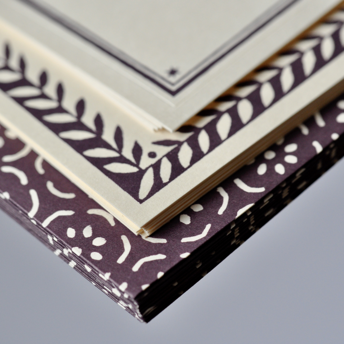 Small Pear Halves Elderberry Set of Notecards and Envelopes