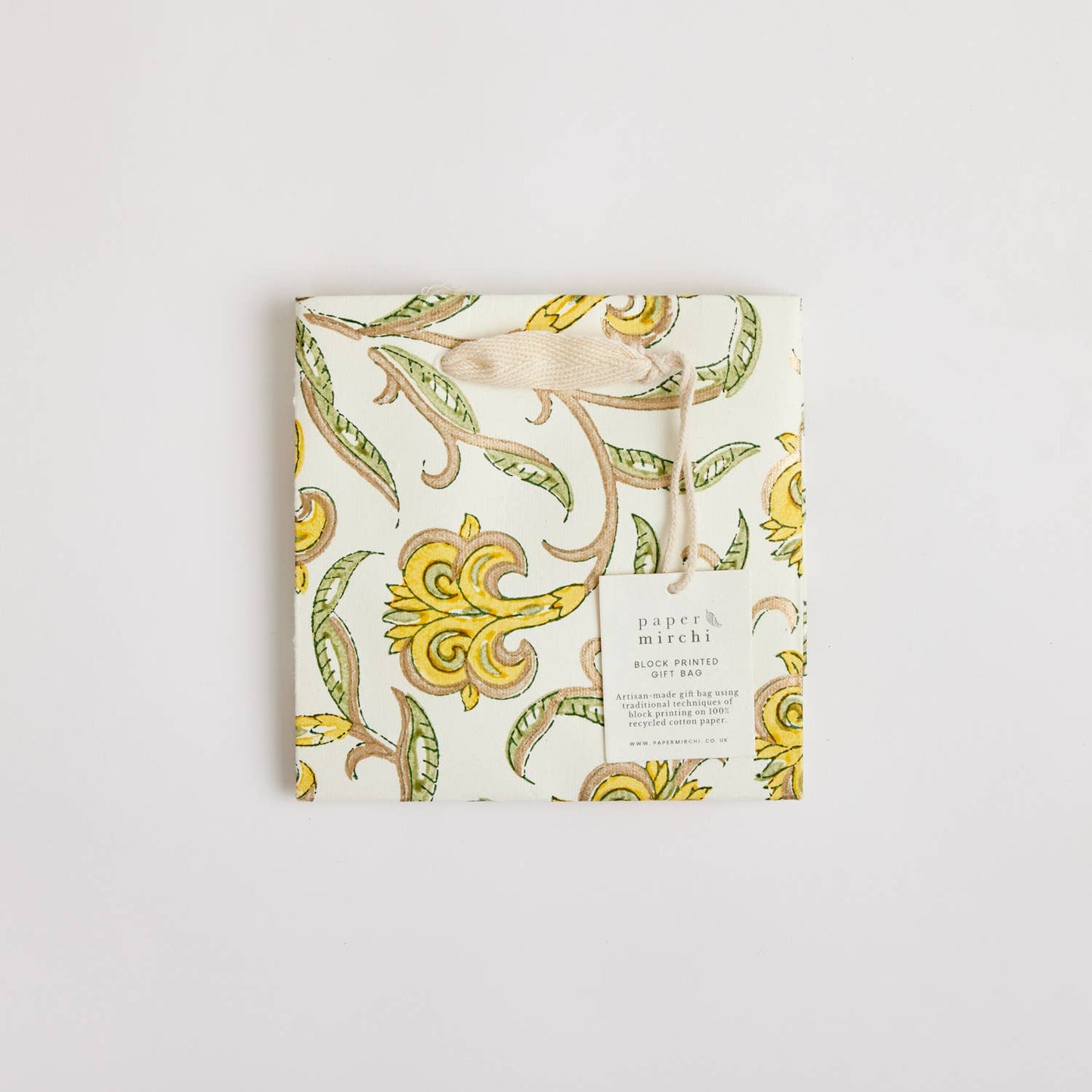 Sunshine Small Hand Block Printed Gift Bag