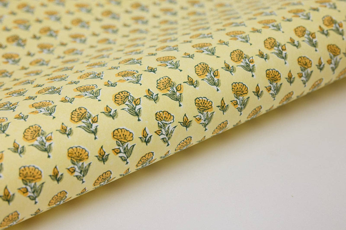 Ditsy Floral Sunshine Wrapping Paper Sheets