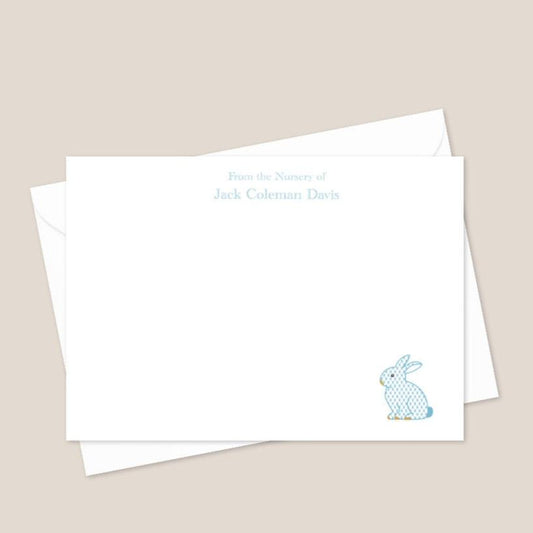 Blue Herend Bunny Stationery