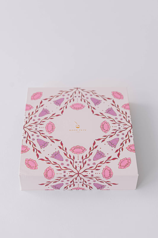 Good Juju Ink - Folk Pattern Luxury Stationery Set - Pink/Purple
