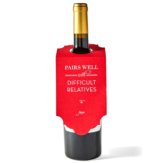 Color Box Design & Letterpress - Difficult Relatives | Wine & Spirit Tag