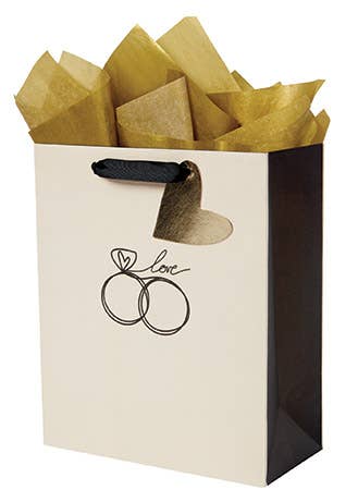 The Gift Wrap Company - BLACK/CREME RINGS MD BAG