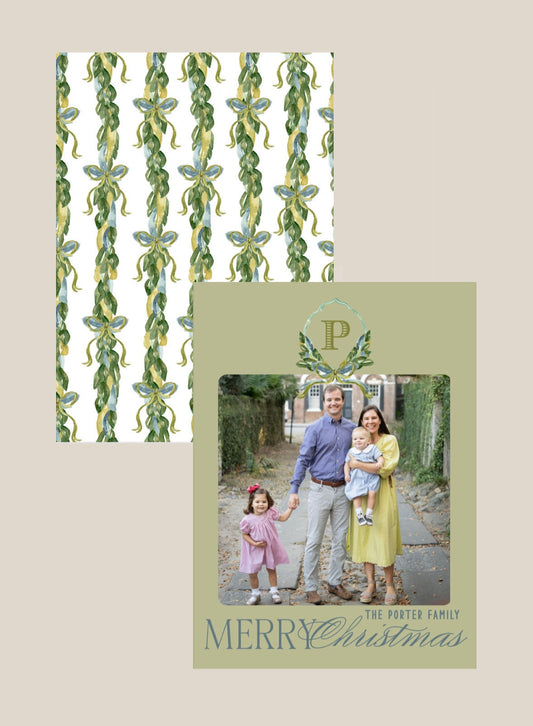 Watercolor Bow Garland Crest