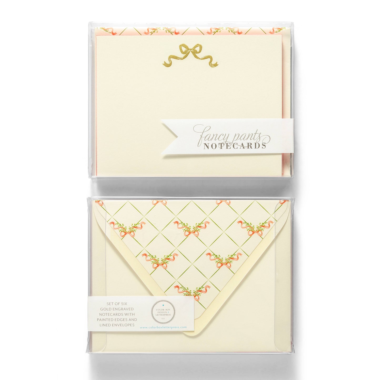 Bow | Engraved Flat Notecards 