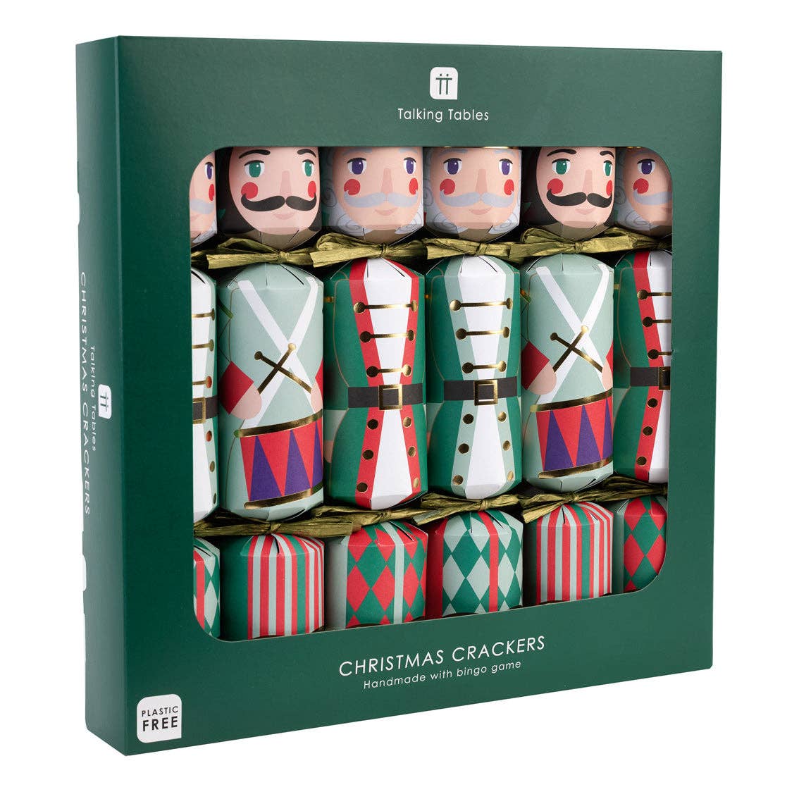 Talking Tables USA - Home, Birthday, Games & Seasonal Decor - Nutcracker 3 Design Christmas Crackers - 6 Pack | Christmas Decor |