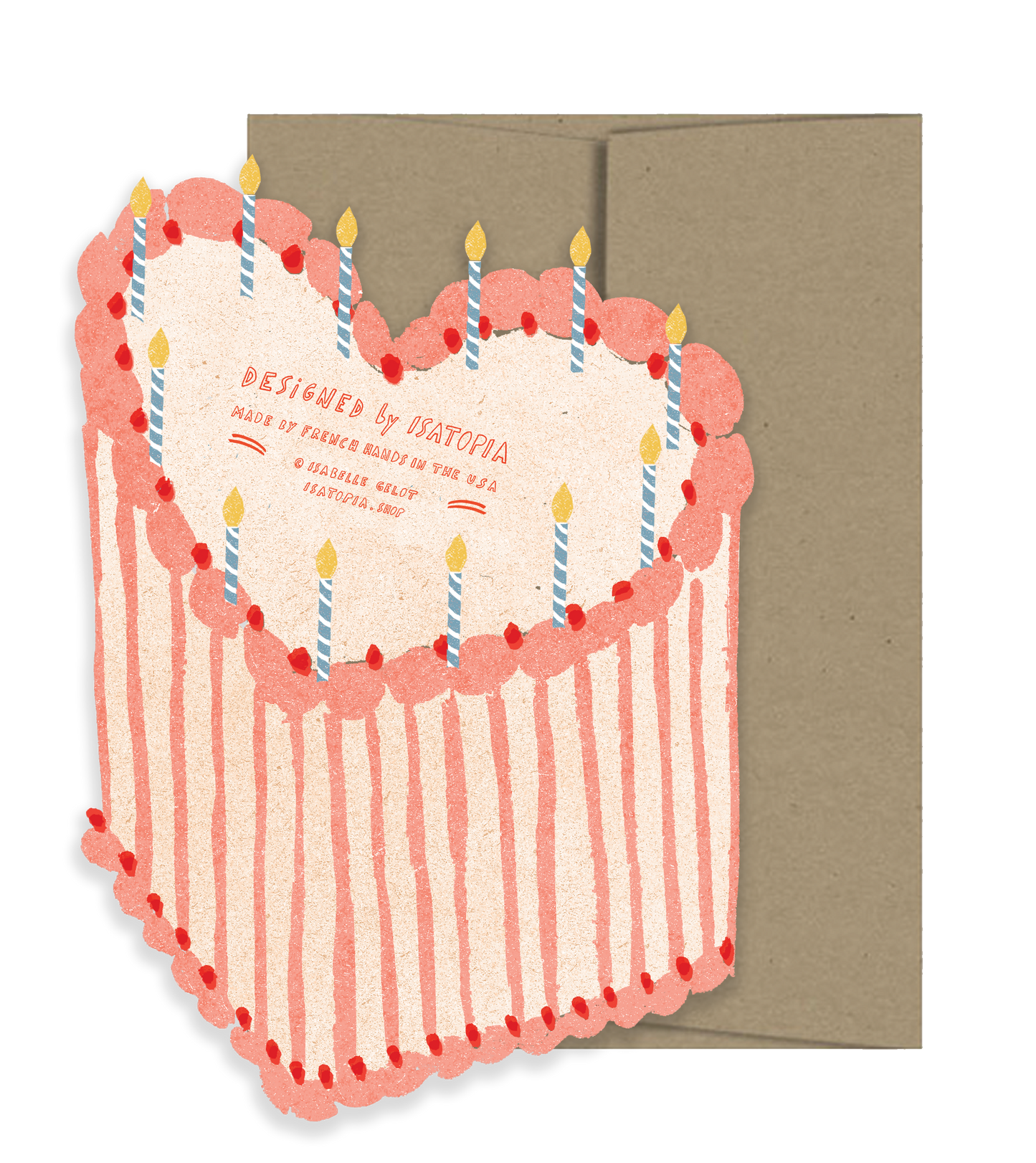Isatopia - Heart Cake Birthday Collection - Die Cut Card