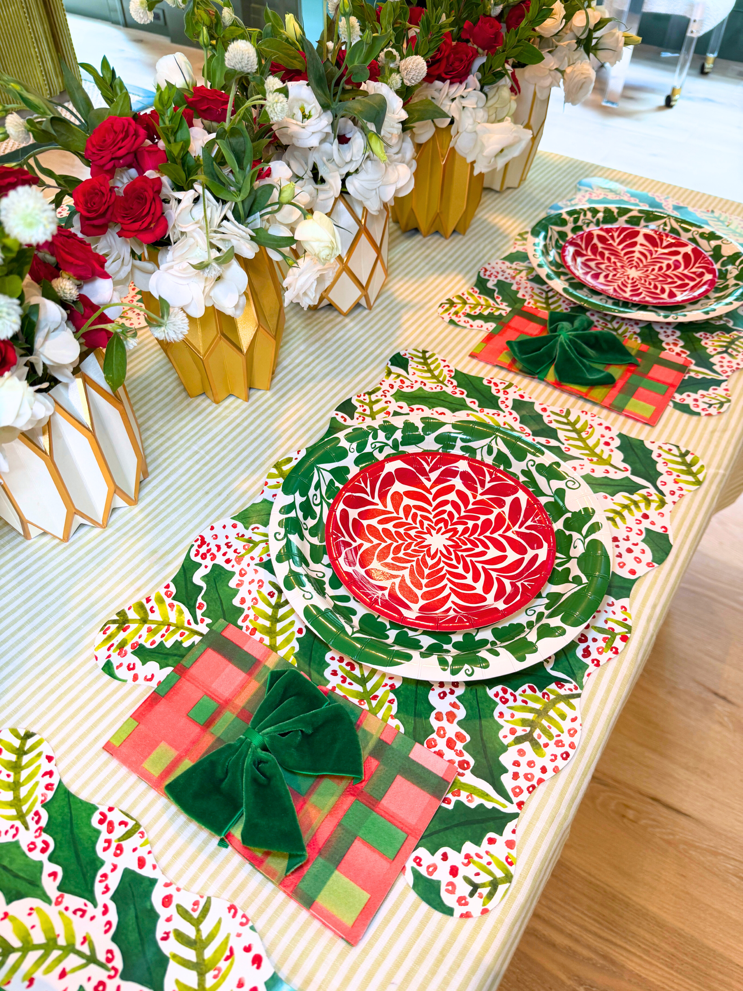 Holiday Plaid Linen-feel Paper Napkin/Guest Towel