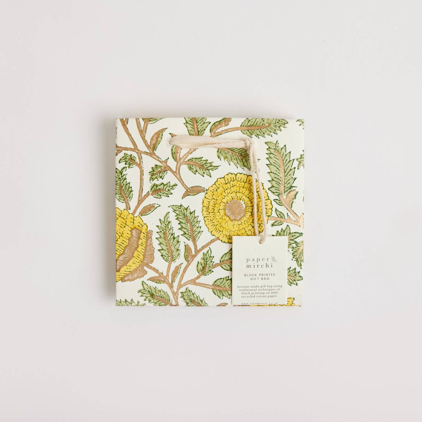 Sunshine Small Hand Block Printed Gift Bag