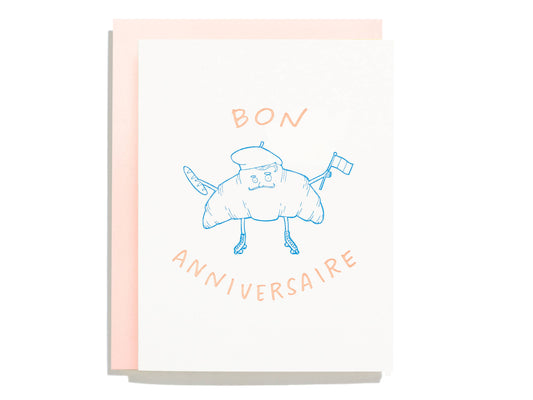 Croissant Birthday - Letterpress Greeting Card