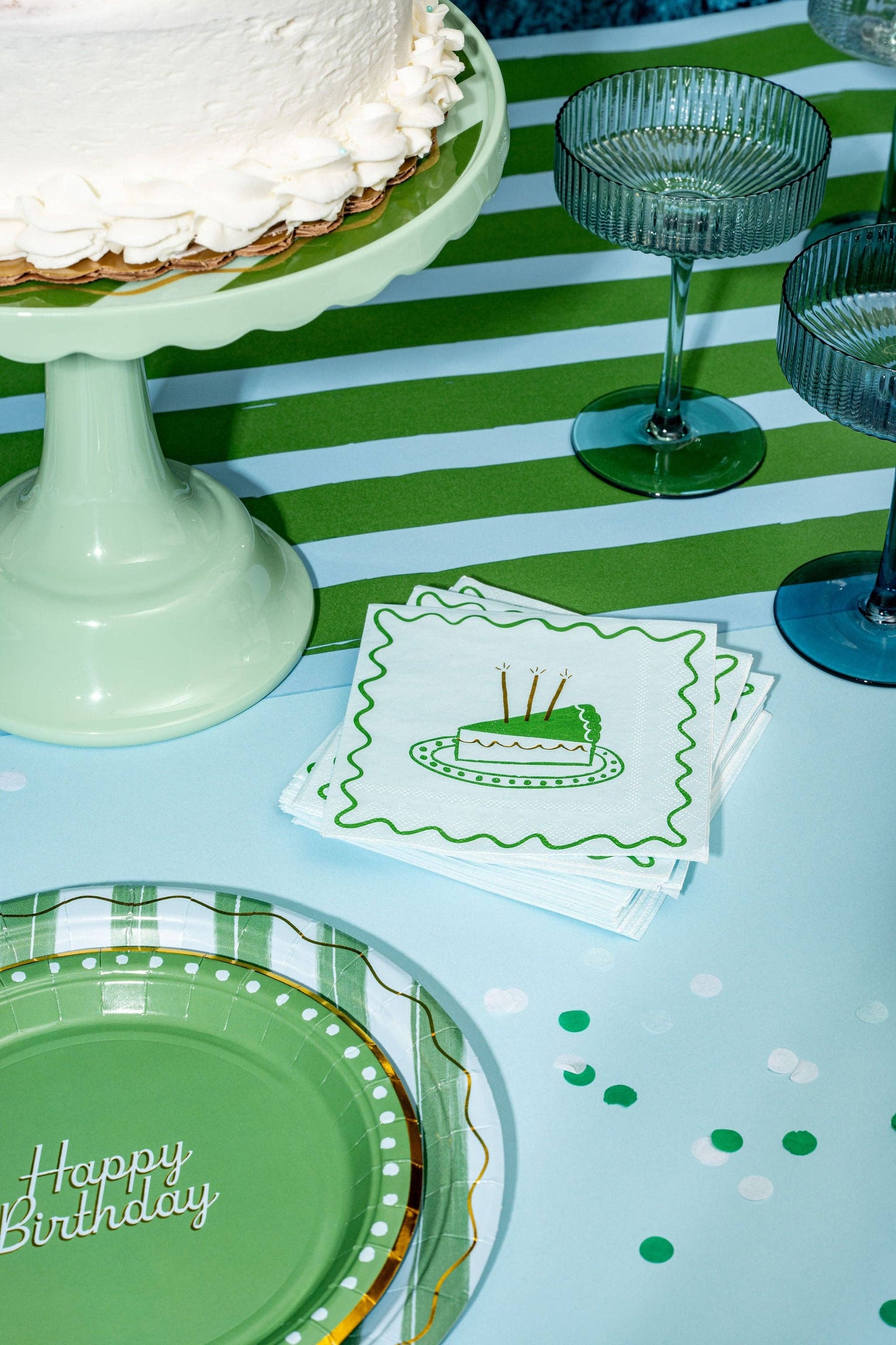 Emergency Confetti - Blue Birthday Cocktail Napkins