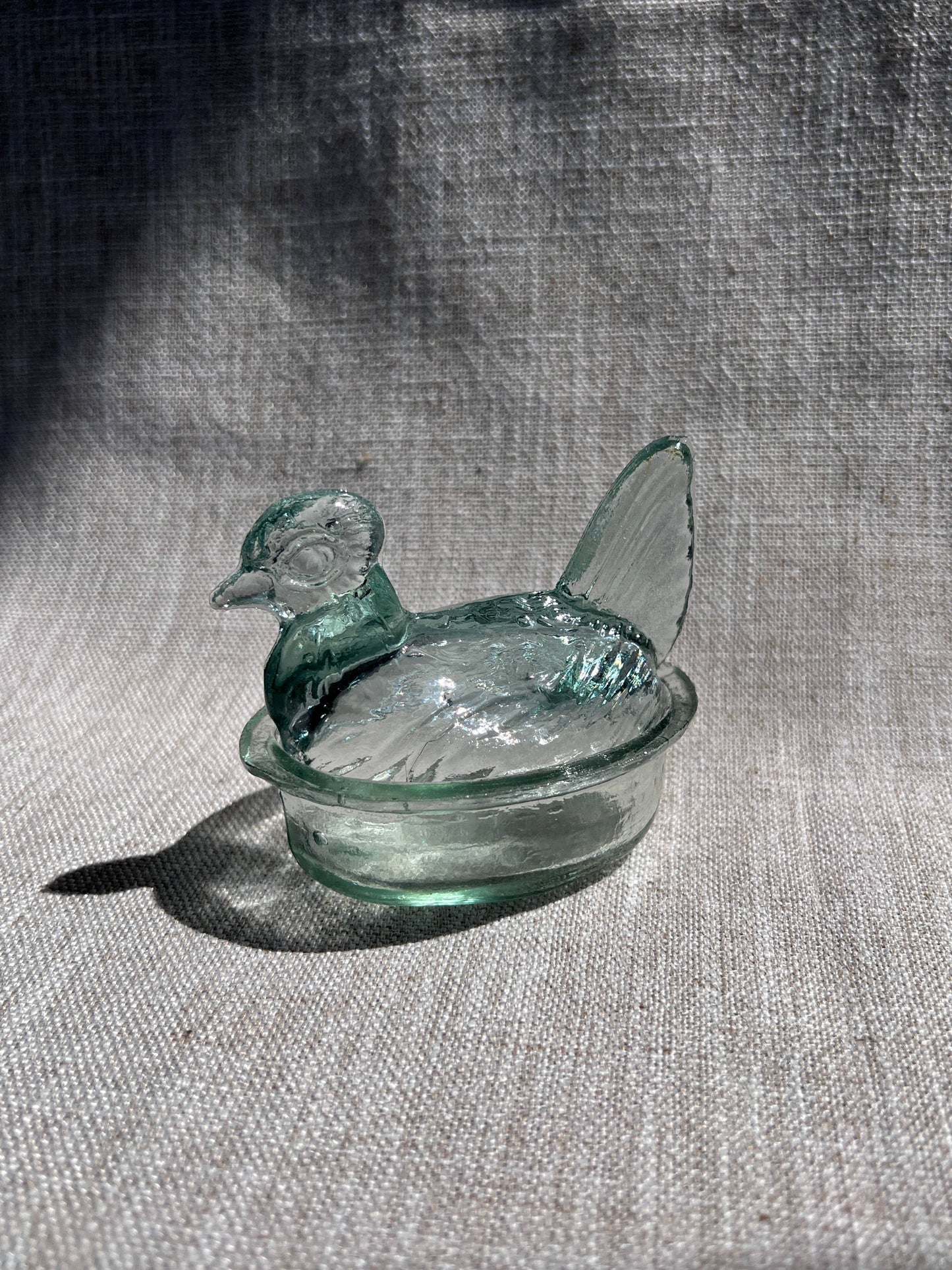 Nesting Hen Bowl - CLEAR DIAMOND | Hand Blown Glass