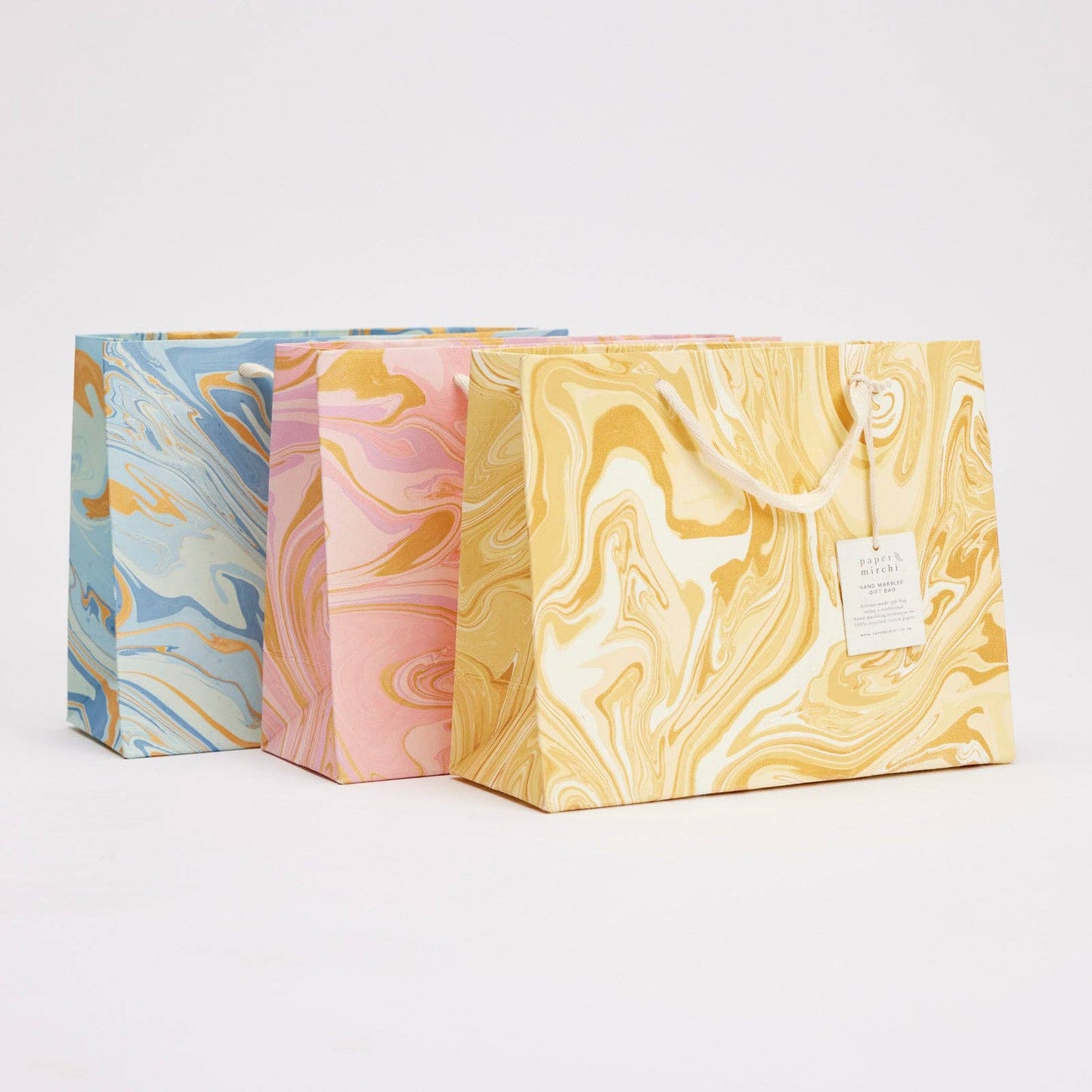 Hand Marbled Gift Bags (Medium) - Celebration