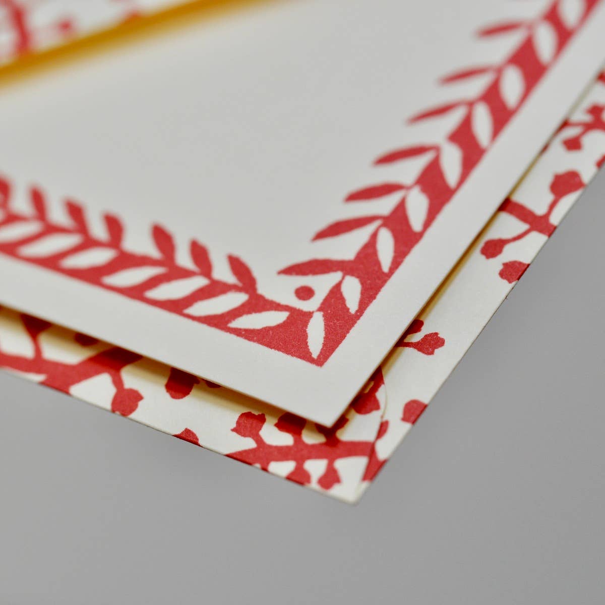Seaweed Paisley Crimson Set of Notecards and Envelopes