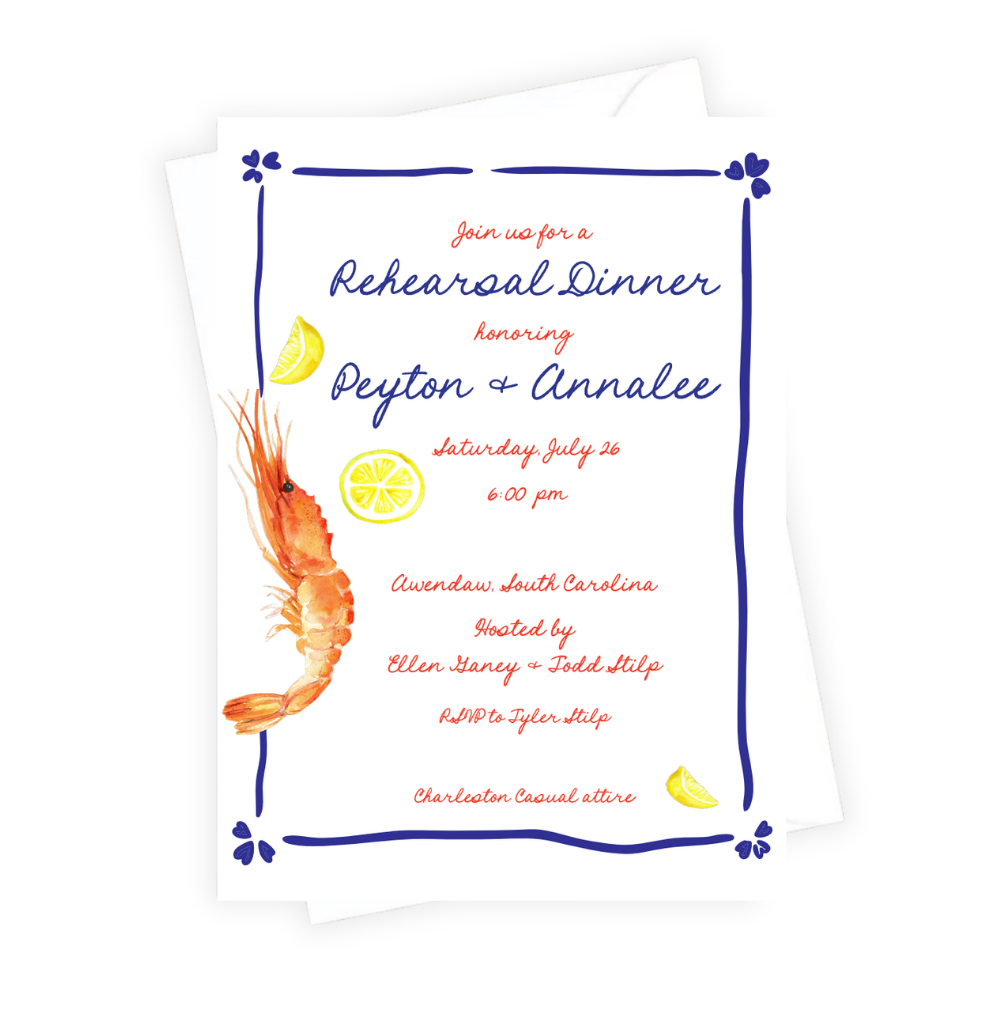 Seafood Boil Rehearsal Dinner Invitation