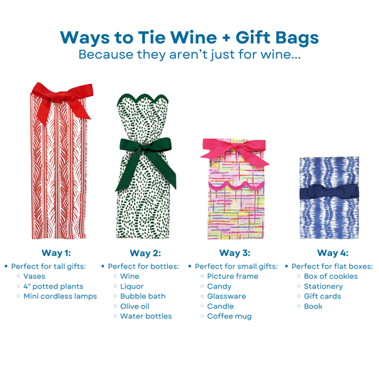 Red Stripe Wine + Gift Bag Kits | Set of 6