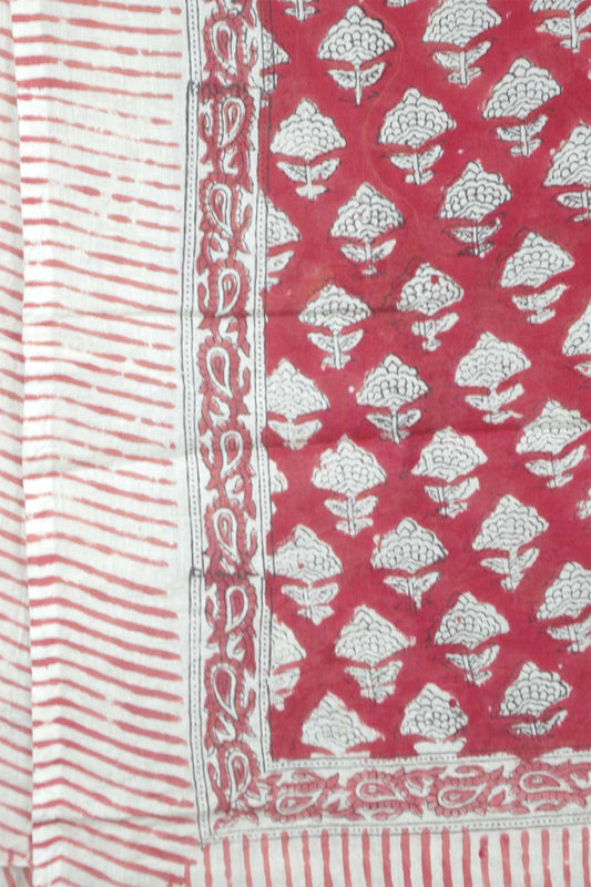 Red White Floral Buti- Beach Coverup Sarong Pareo