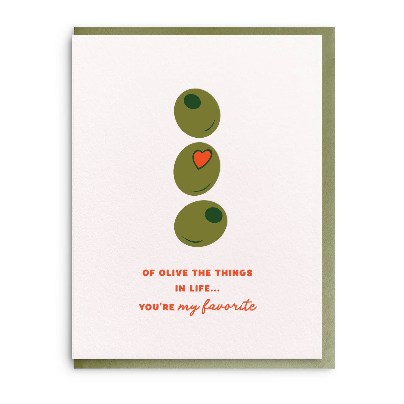 Dahlia Press - Olive The Things, Letterpress Friendship Greeting Card