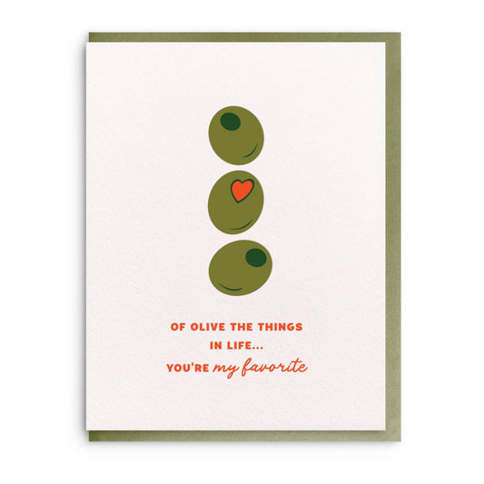 Dahlia Press - Olive The Things, Letterpress Friendship Greeting Card